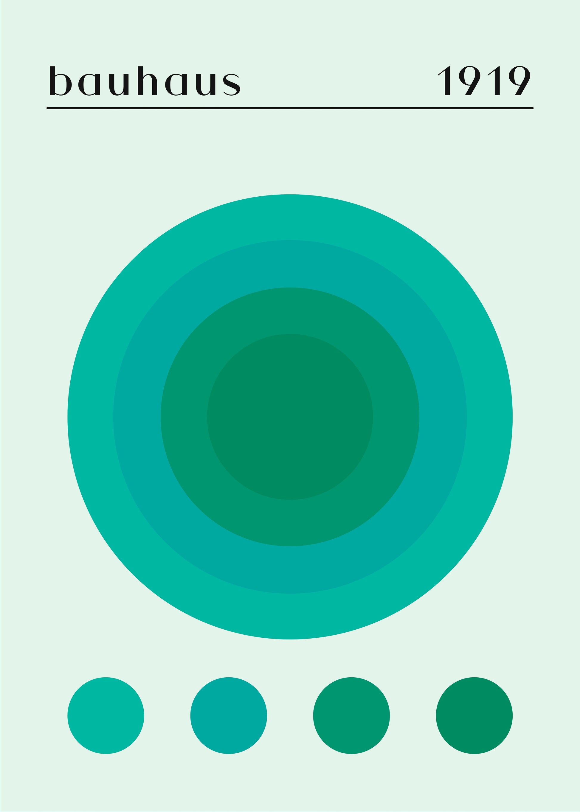 Bauhaus plakat med geometriske former og grafisk harmoni i modernistisk Bauhaus-stil