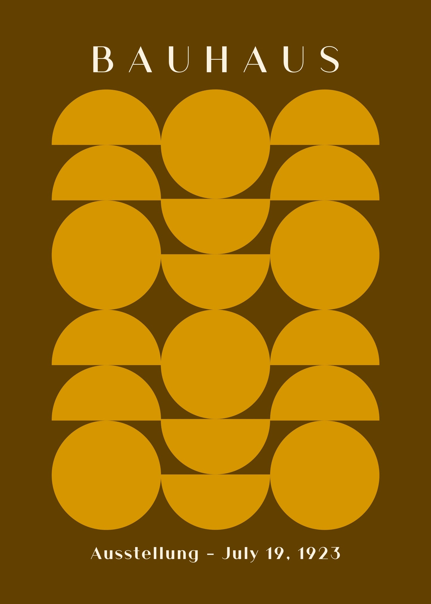 Bauhaus plakat med geometriske former og formmæssig kontrast i modernistisk Bauhaus-stil