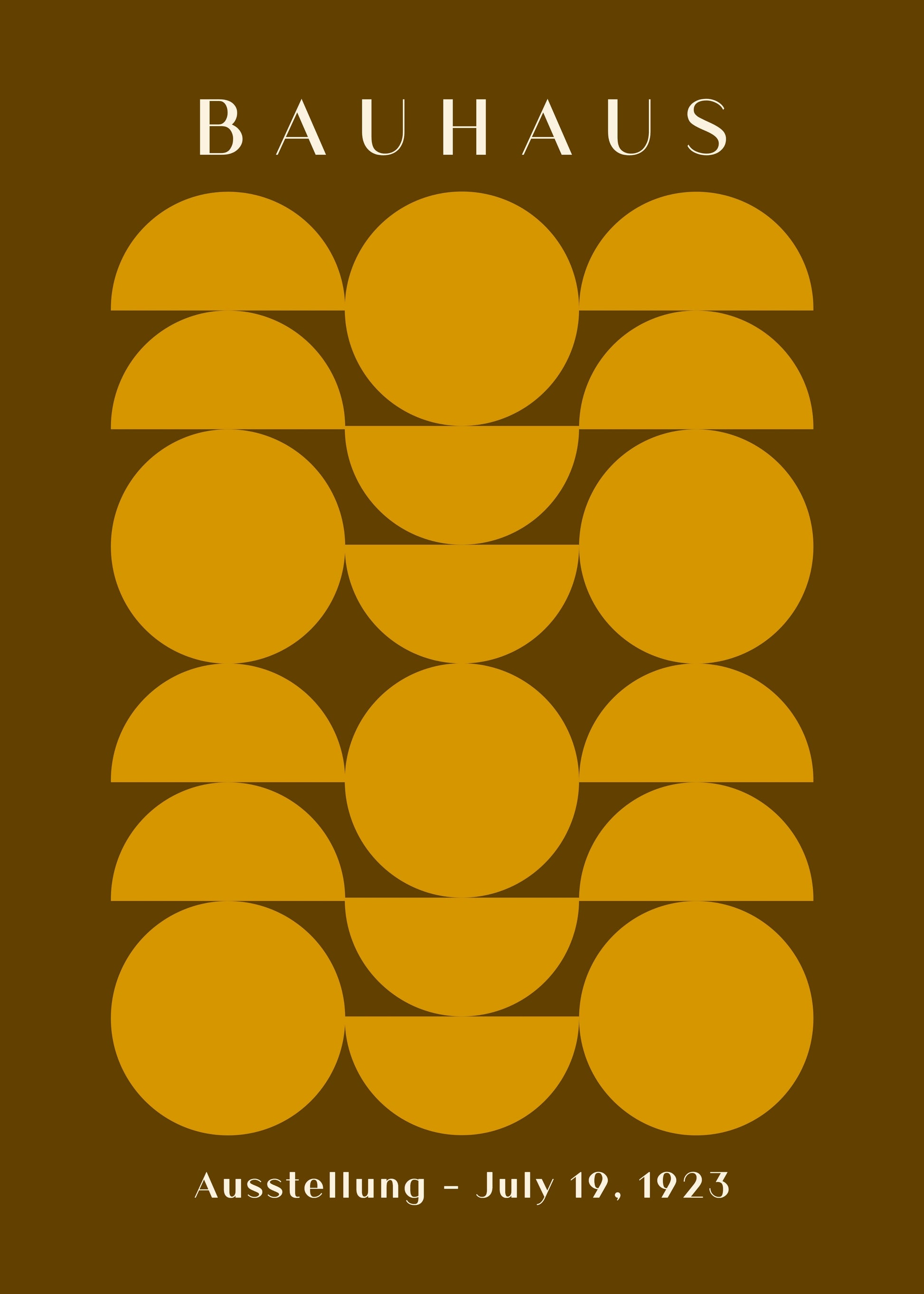 Bauhaus plakat med geometriske former og formmæssig kontrast i modernistisk Bauhaus-stil