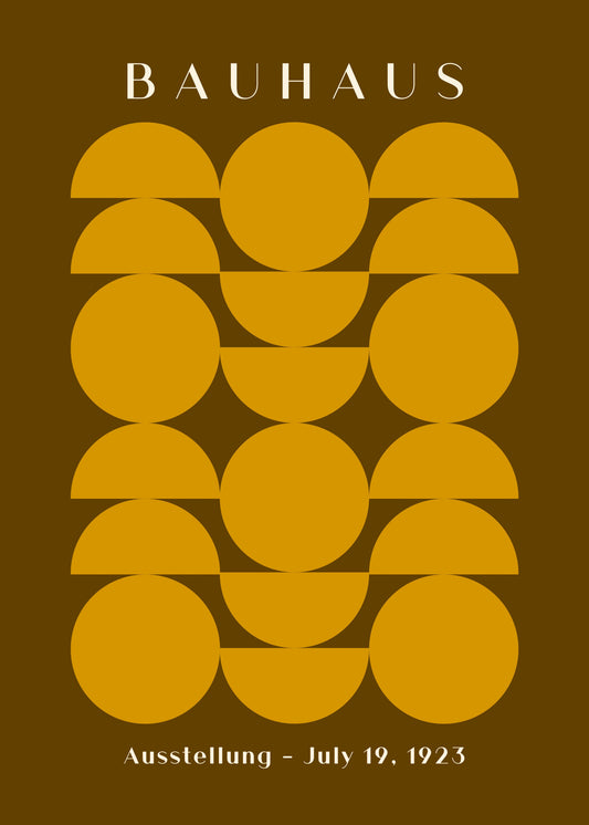 Bauhaus plakat med geometriske former og formmæssig kontrast i modernistisk Bauhaus-stil