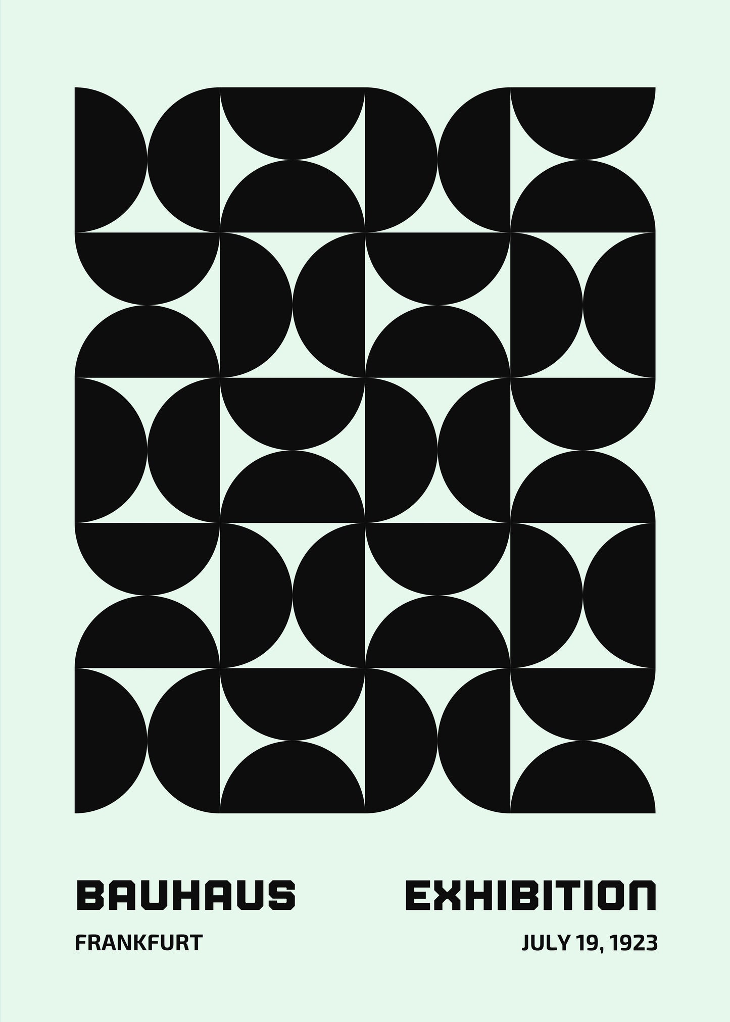 Bauhaus plakat med geometriske former og minimalistisk udtryk i modernistisk Bauhaus-stil