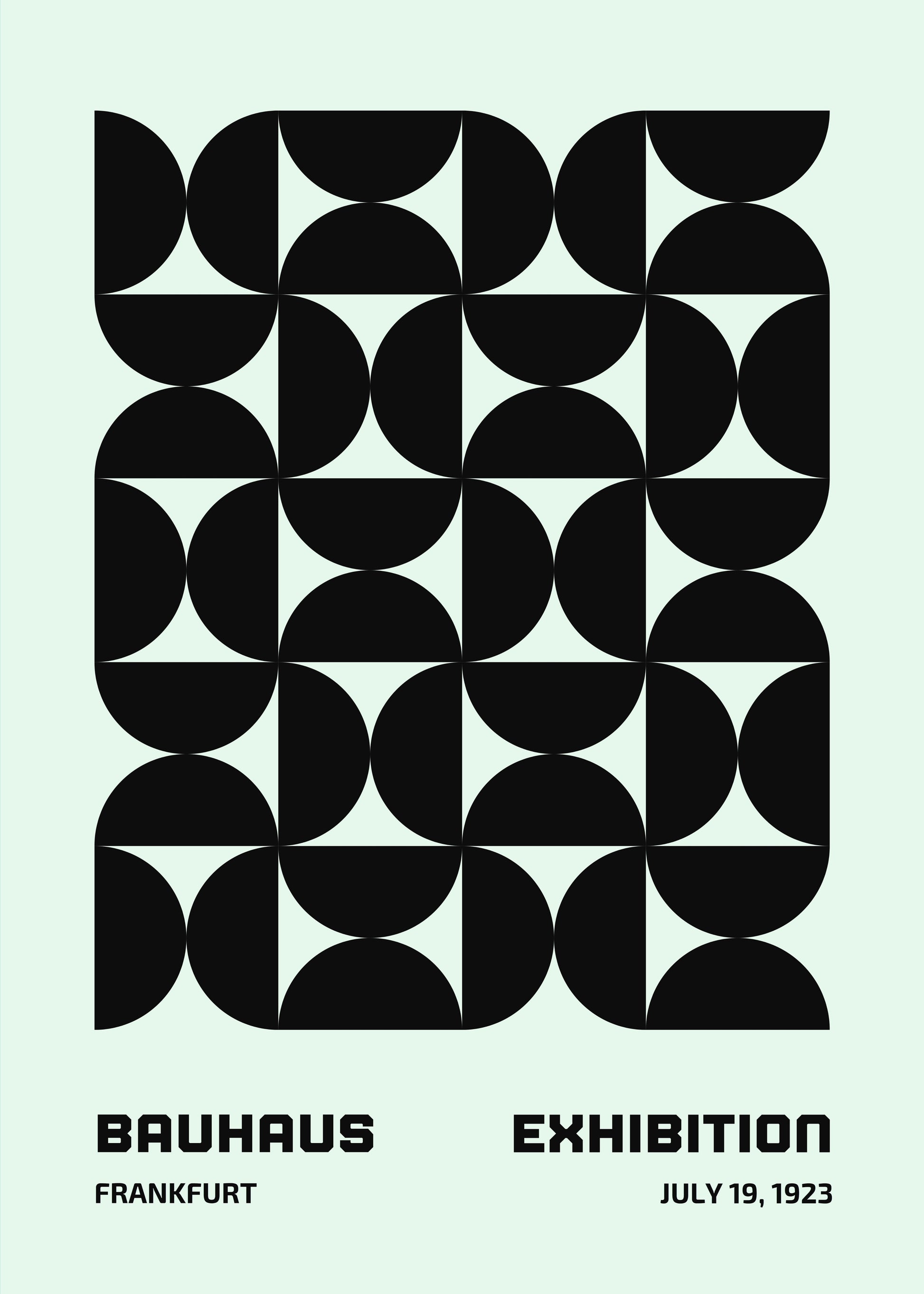 Bauhaus plakat med geometriske former og minimalistisk udtryk i modernistisk Bauhaus-stil