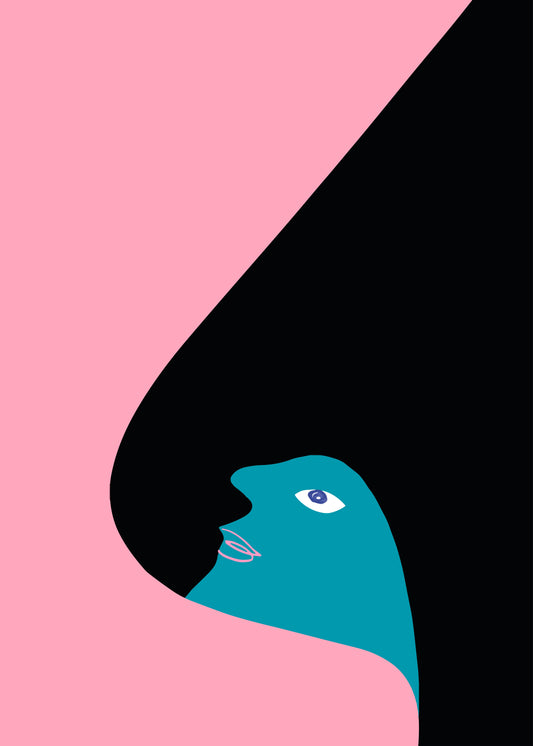 Bauhaus plakat med geometriske former og diagonal dynamik i modernistisk Bauhaus-stil