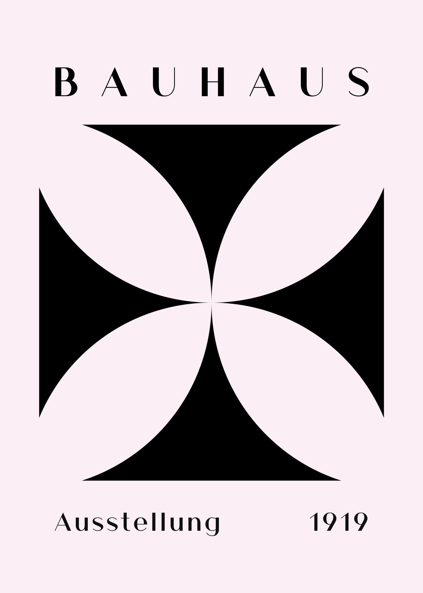 Bauhaus plakat med geometriske former og harmonisk system i modernistisk Bauhaus-stil