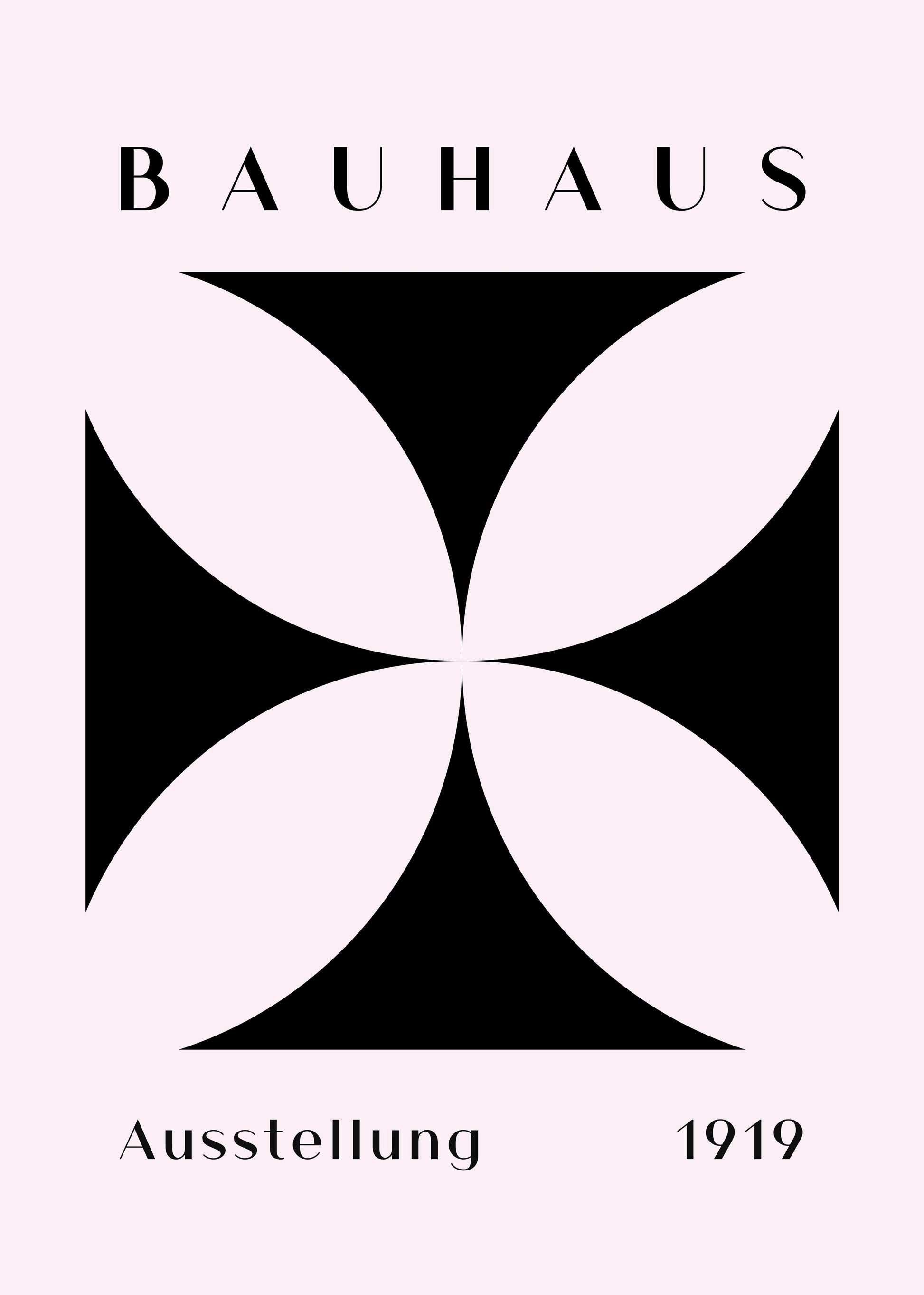 Bauhaus plakat med geometriske former og harmonisk system i modernistisk Bauhaus-stil
