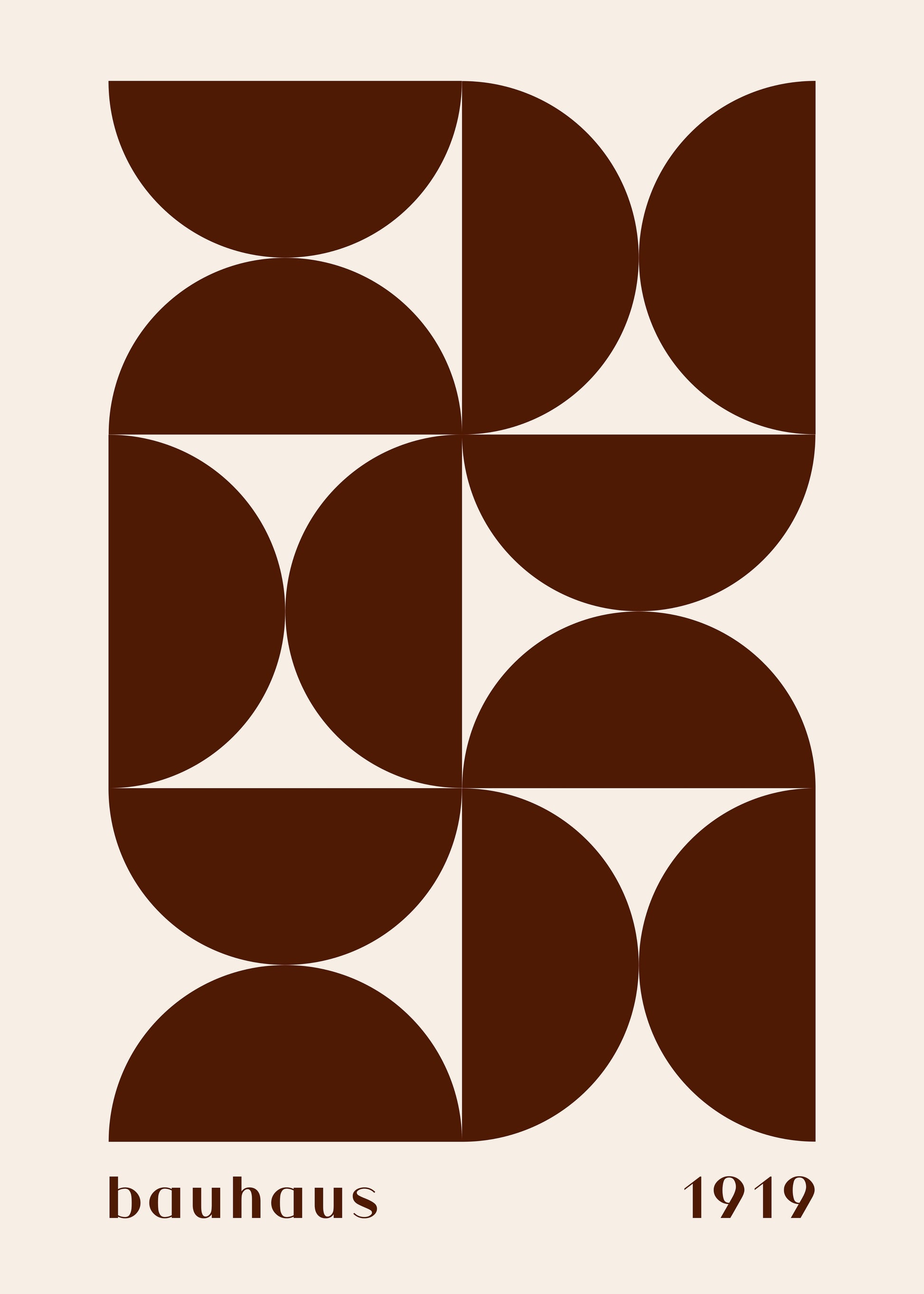 Bauhaus plakat med geometriske former og geometrisk komposition i modernistisk Bauhaus-stil