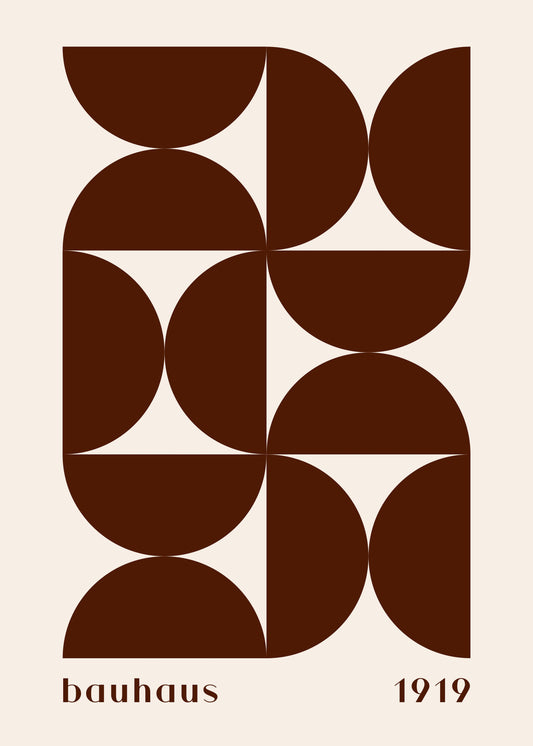 Bauhaus plakat med geometriske former og geometrisk komposition i modernistisk Bauhaus-stil