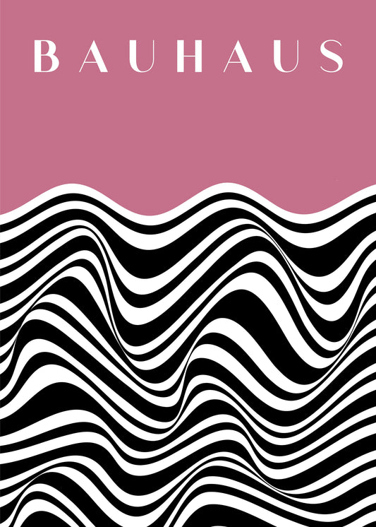 Bauhaus plakat med geometriske former og typografisk struktur i modernistisk Bauhaus-stil