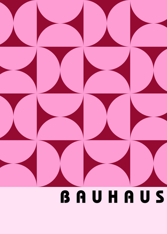 Bauhaus plakat med geometriske former og modernistisk flade i modernistisk Bauhaus-stil