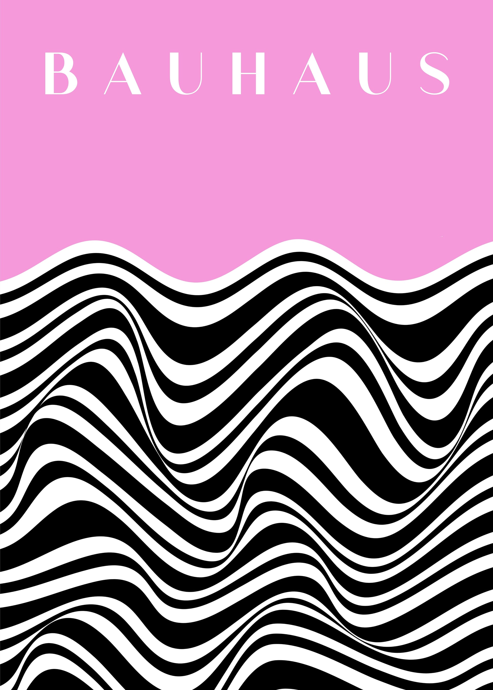 Bauhaus plakat med geometriske former og visuel rytme i modernistisk Bauhaus-stil