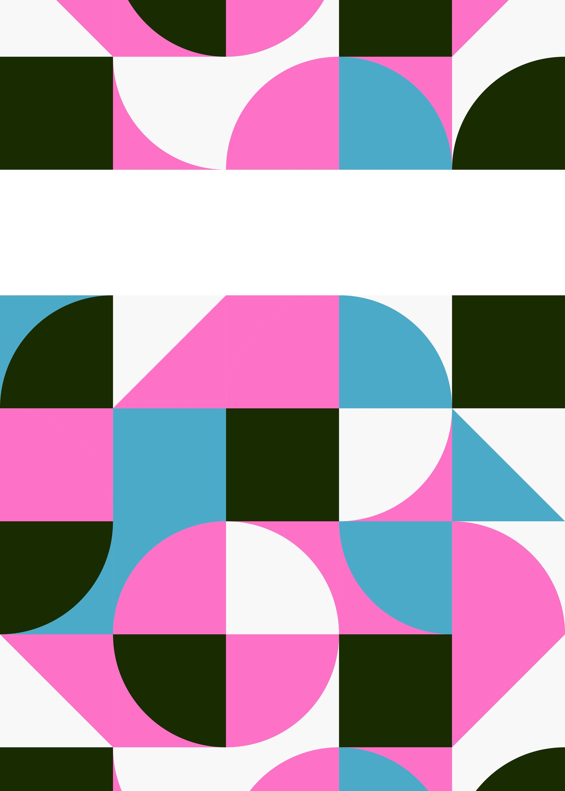 Bauhaus plakat med geometriske former og formmæssig kontrast i modernistisk Bauhaus-stil