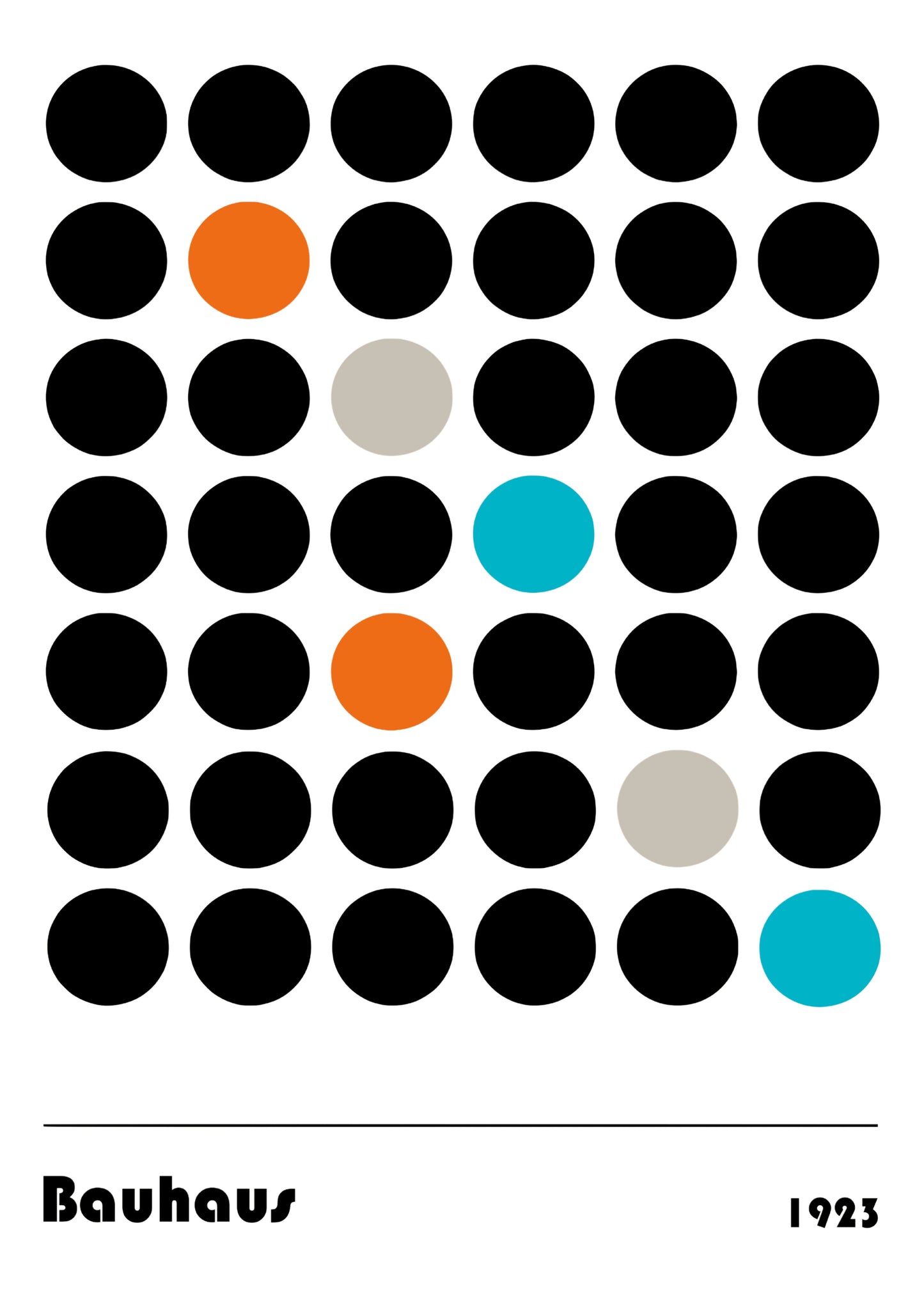 Bauhaus plakat med geometriske former og farvebaseret system i modernistisk Bauhaus-stil