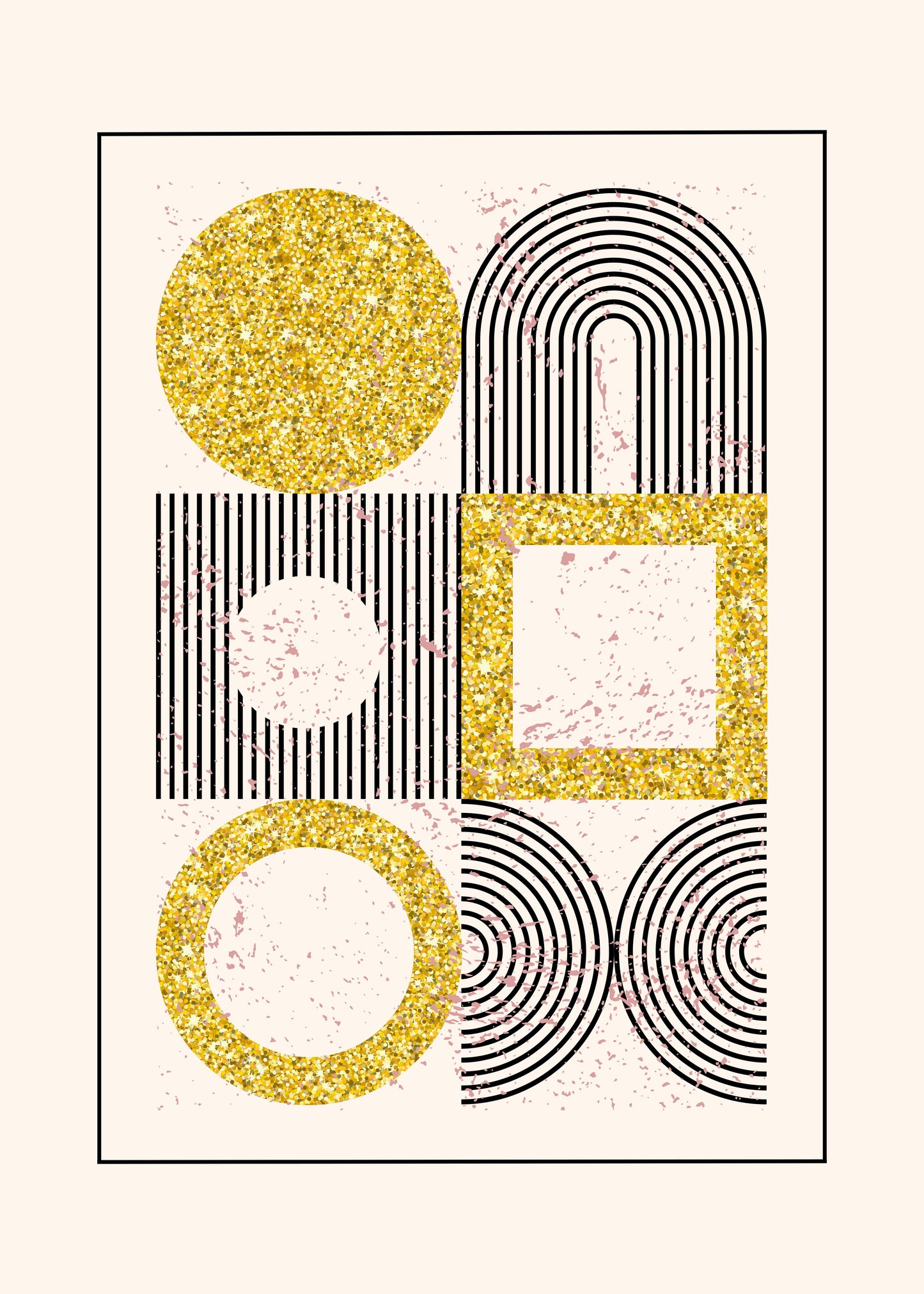 Bauhaus plakat med geometriske former og diagonal dynamik i modernistisk Bauhaus-stil