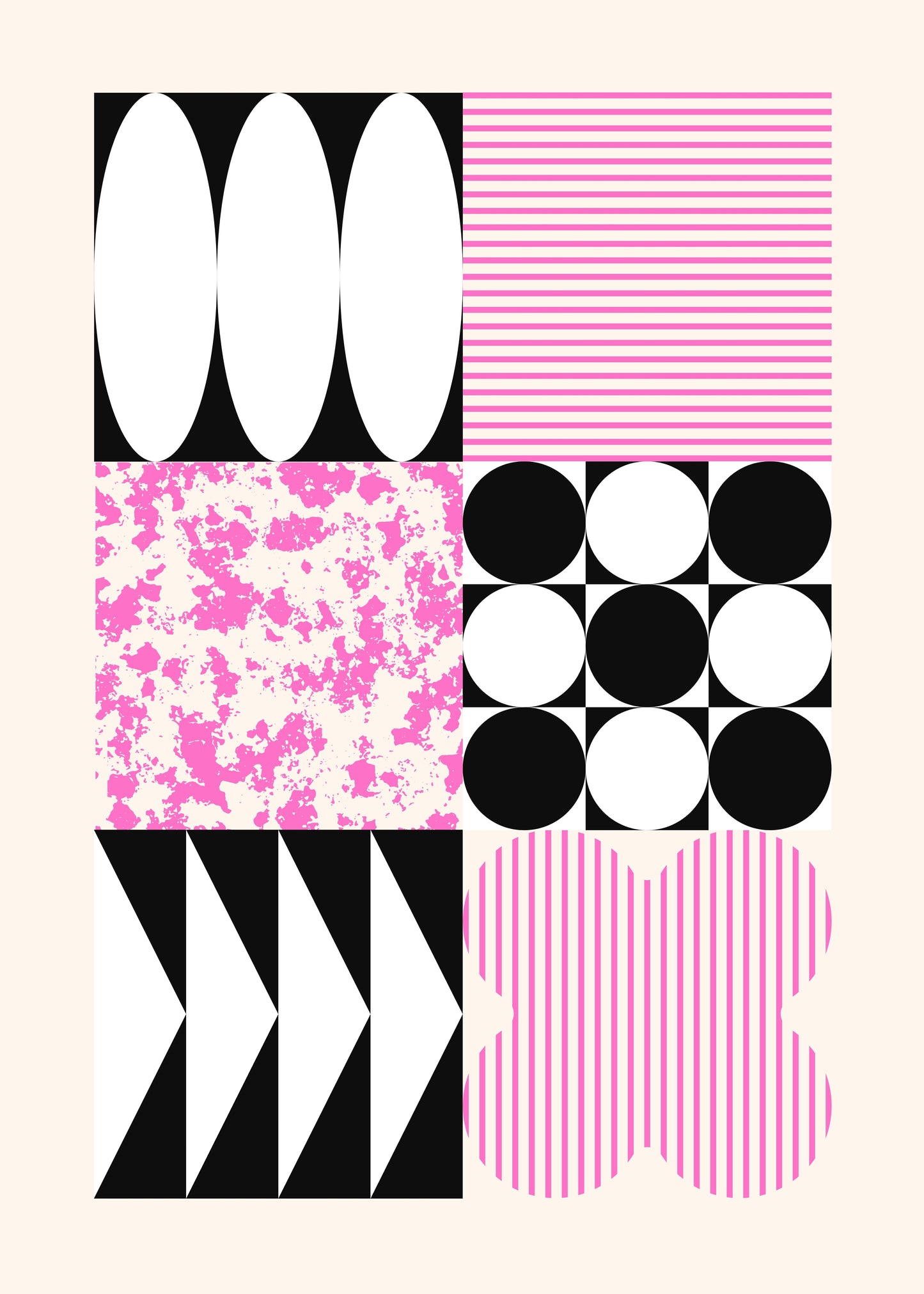 Bauhaus plakat med geometriske former og cirkulær balance i modernistisk Bauhaus-stil