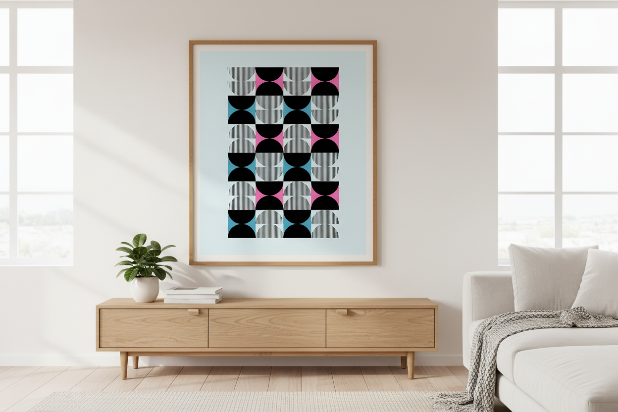 Bauhaus Plakat 145 i nordisk boligindretning