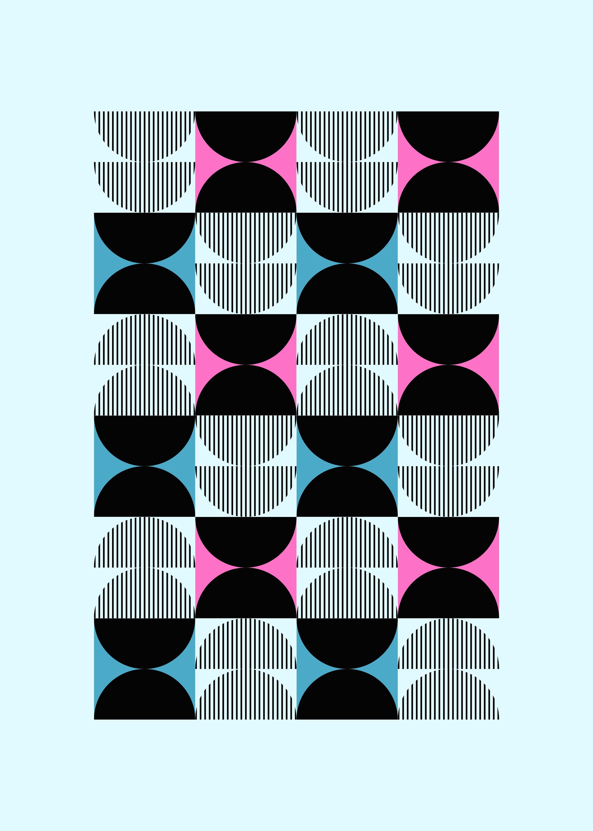 Bauhaus plakat med geometriske former og lineær komposition i modernistisk Bauhaus-stil