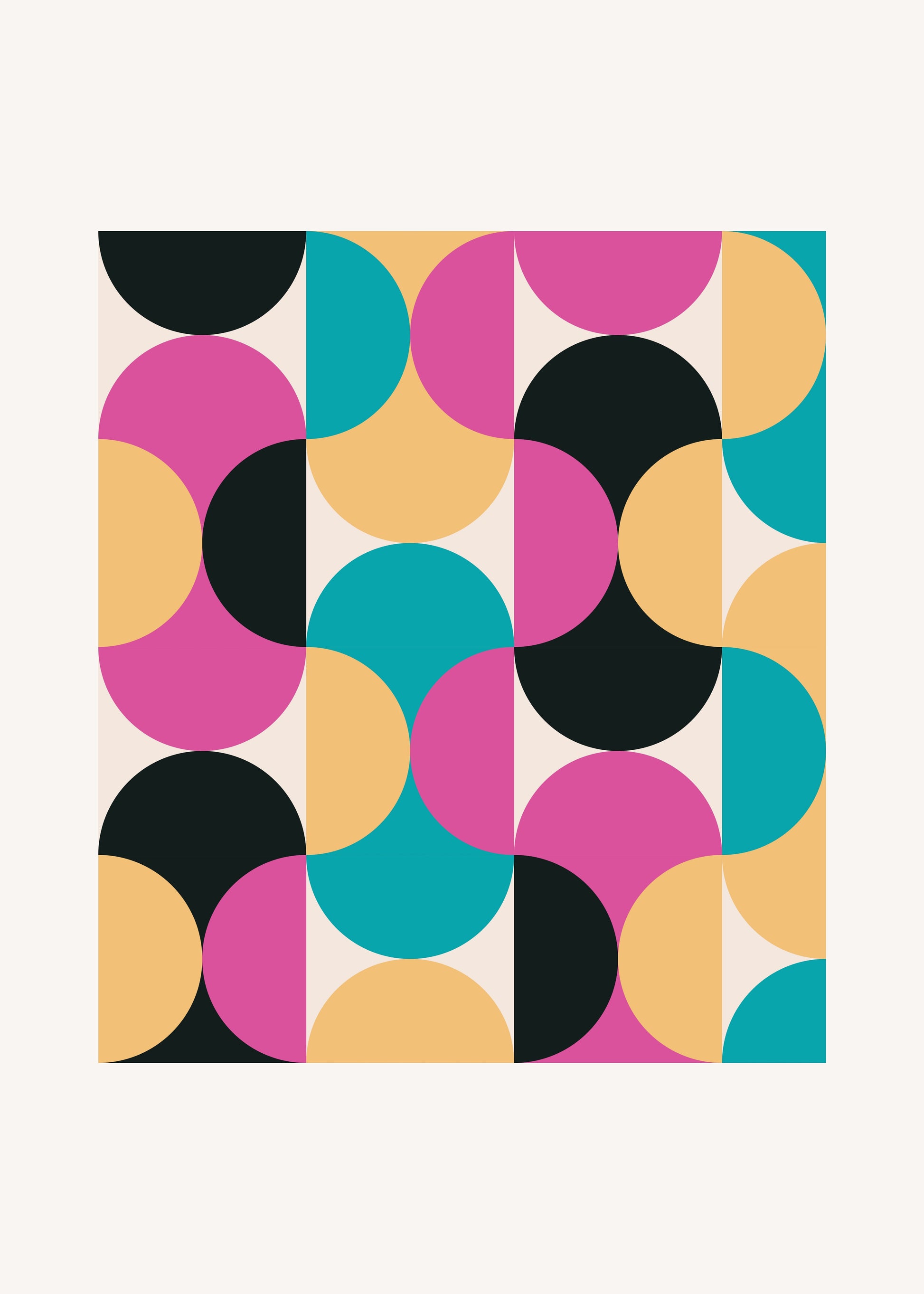 Bauhaus plakat med geometriske former og asymmetrisk harmoni i modernistisk Bauhaus-stil