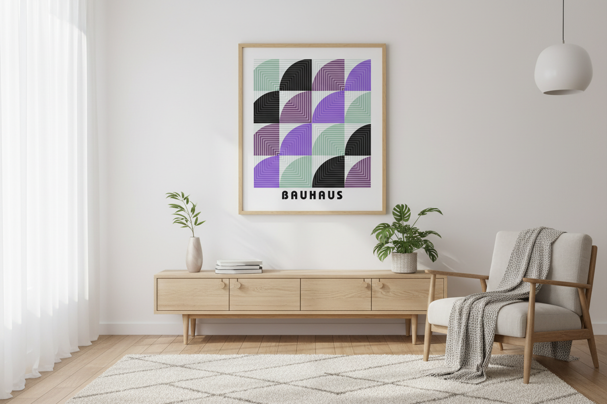 Bauhaus Plakat 150 i nordisk boligindretning