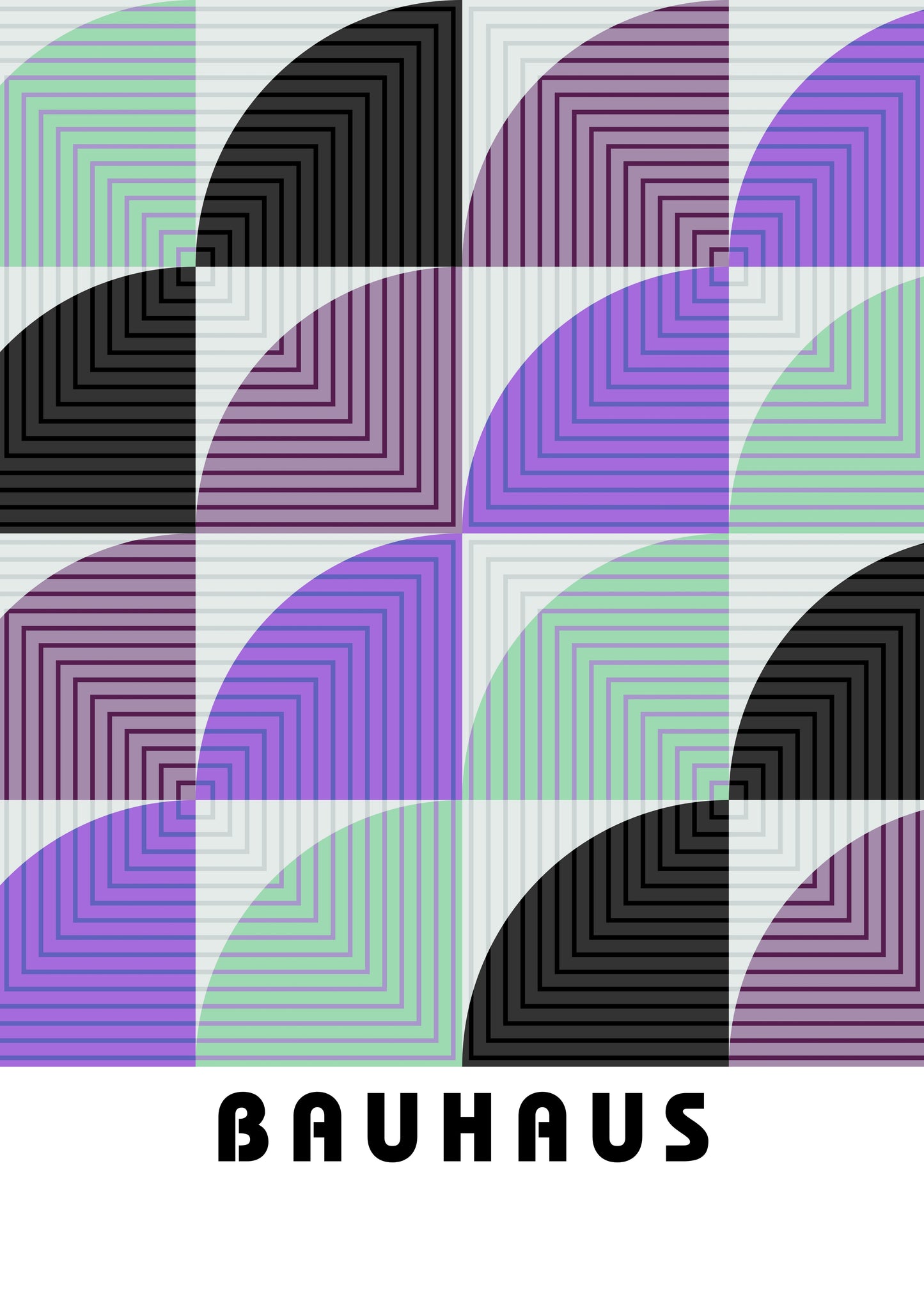 Bauhaus plakat med geometriske former og modernistisk system i modernistisk Bauhaus-stil