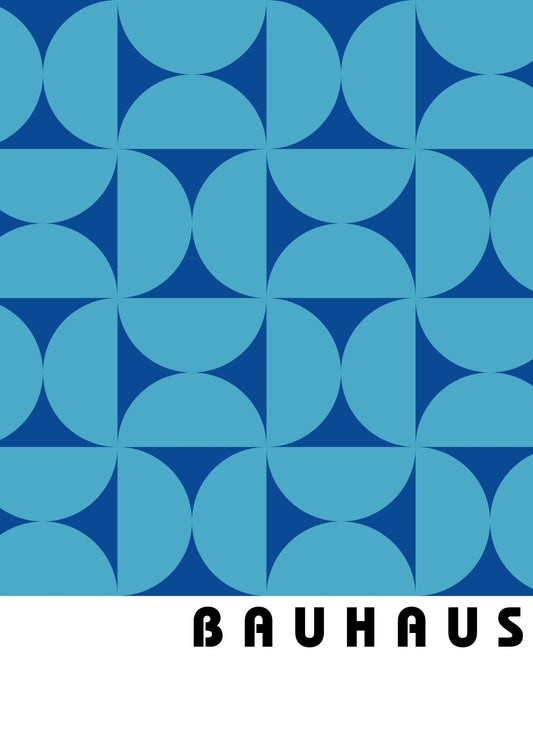 Bauhaus plakat med geometriske former og modernistisk flade i modernistisk Bauhaus-stil