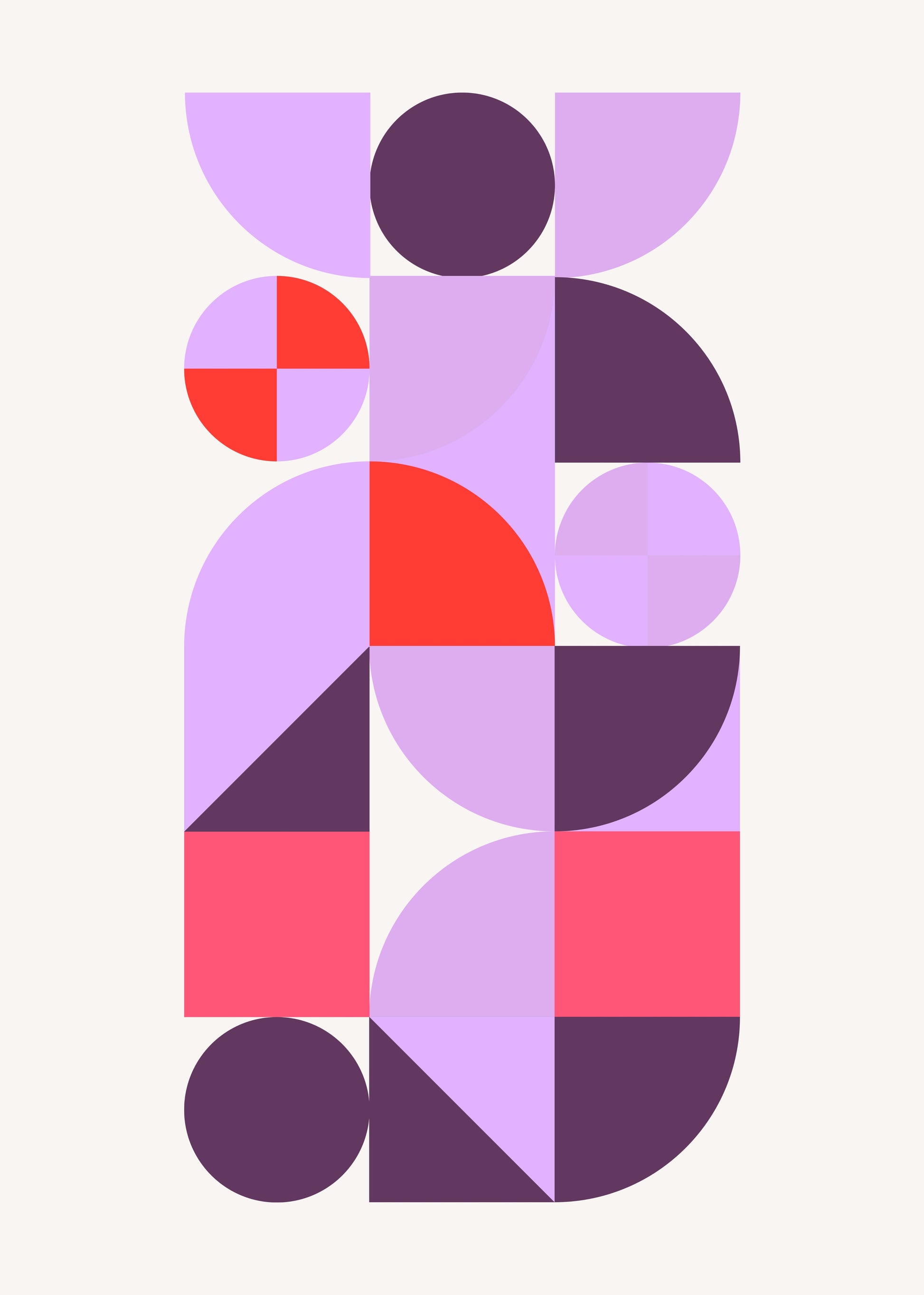 Bauhaus plakat med geometriske former og visuel rytme i modernistisk Bauhaus-stil