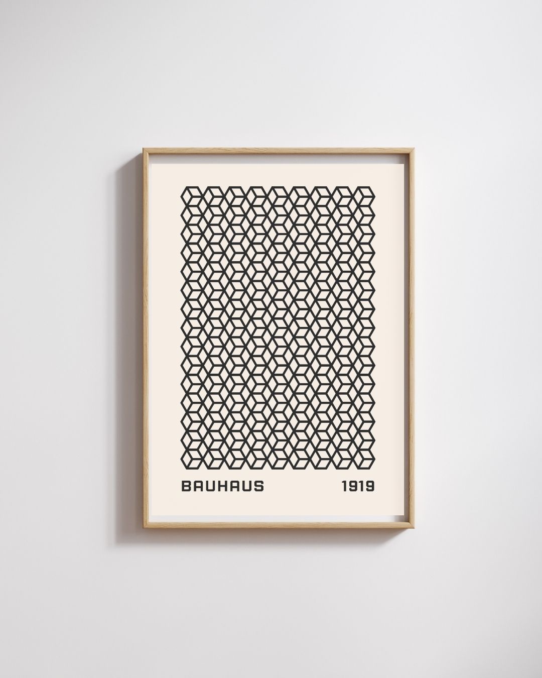 Bauhaus Plakat 40 – Geometrisk Kubemønster i nordisk boligindretning - minimalistisk væggdekoration