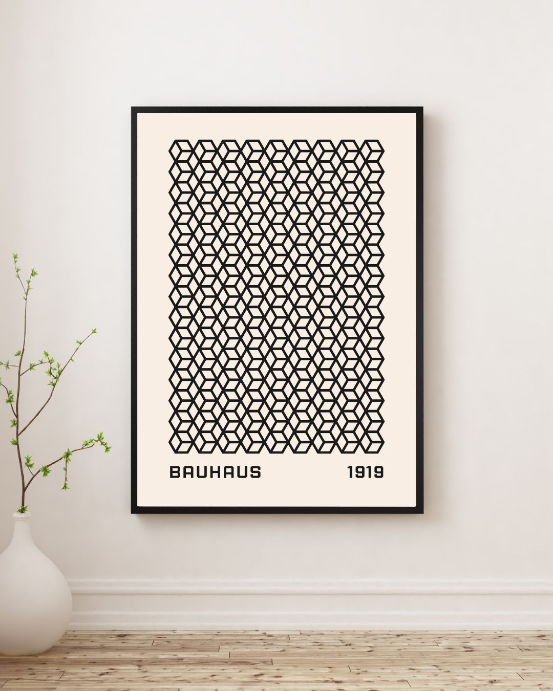 Bauhaus Plakat 40 – Geometrisk Kubemønster som væggkunst - minimalistisk plakat i dansk bolig
