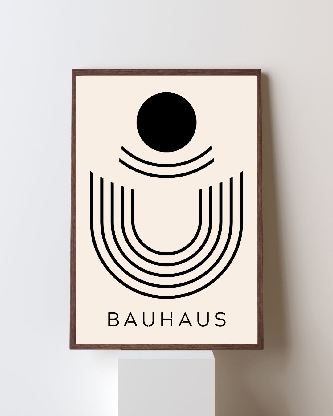 Bauhaus Plakat 41 i stue – geometrisk plakat som vægdekoration i moderne stue