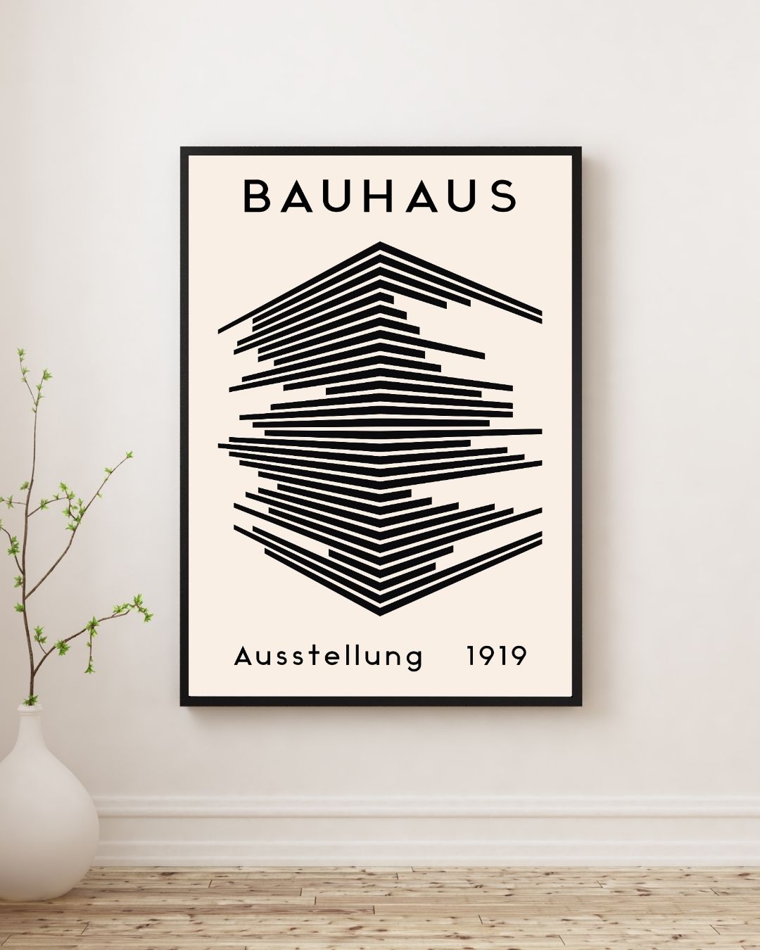 Bauhaus Plakat 46 – Arkitektonisk Struktur i Sort og Beige