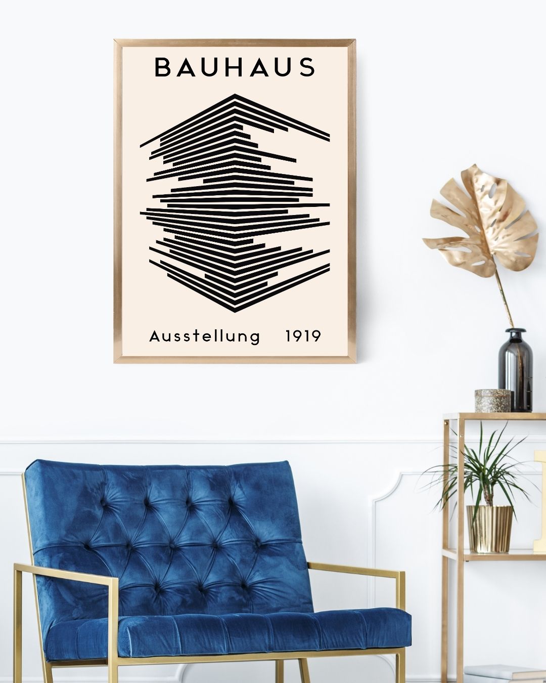 Bauhaus Plakat 46 – Arkitektonisk Struktur i Sort og Beige