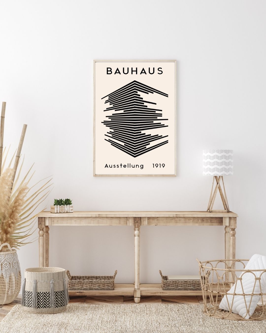 Bauhaus Plakat 46 – Arkitektonisk Struktur i Sort og Beige
