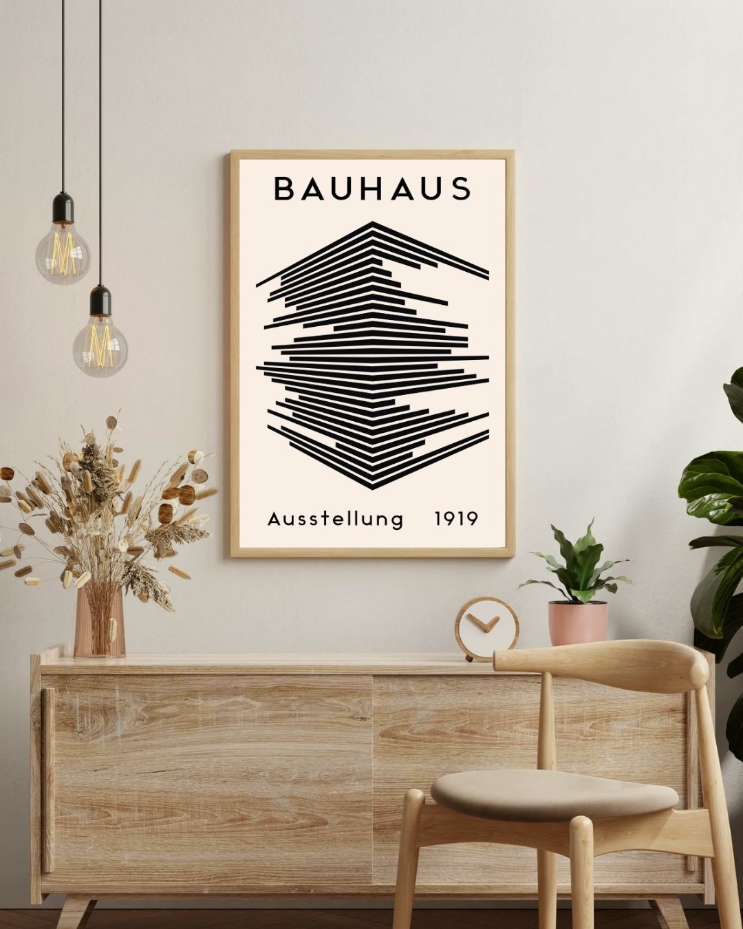 Bauhaus Plakat 46 – Arkitektonisk Struktur i Sort og Beige