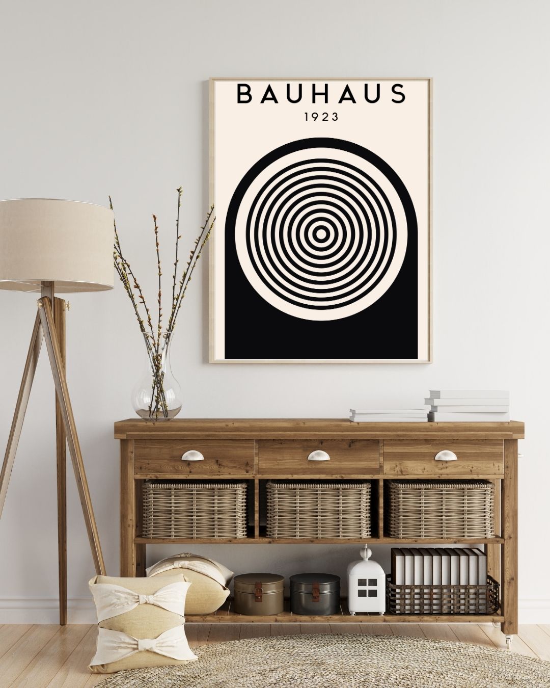 Bauhaus Plakat 48 – Koncentriske Cirkler 1923 i Sort og Creme