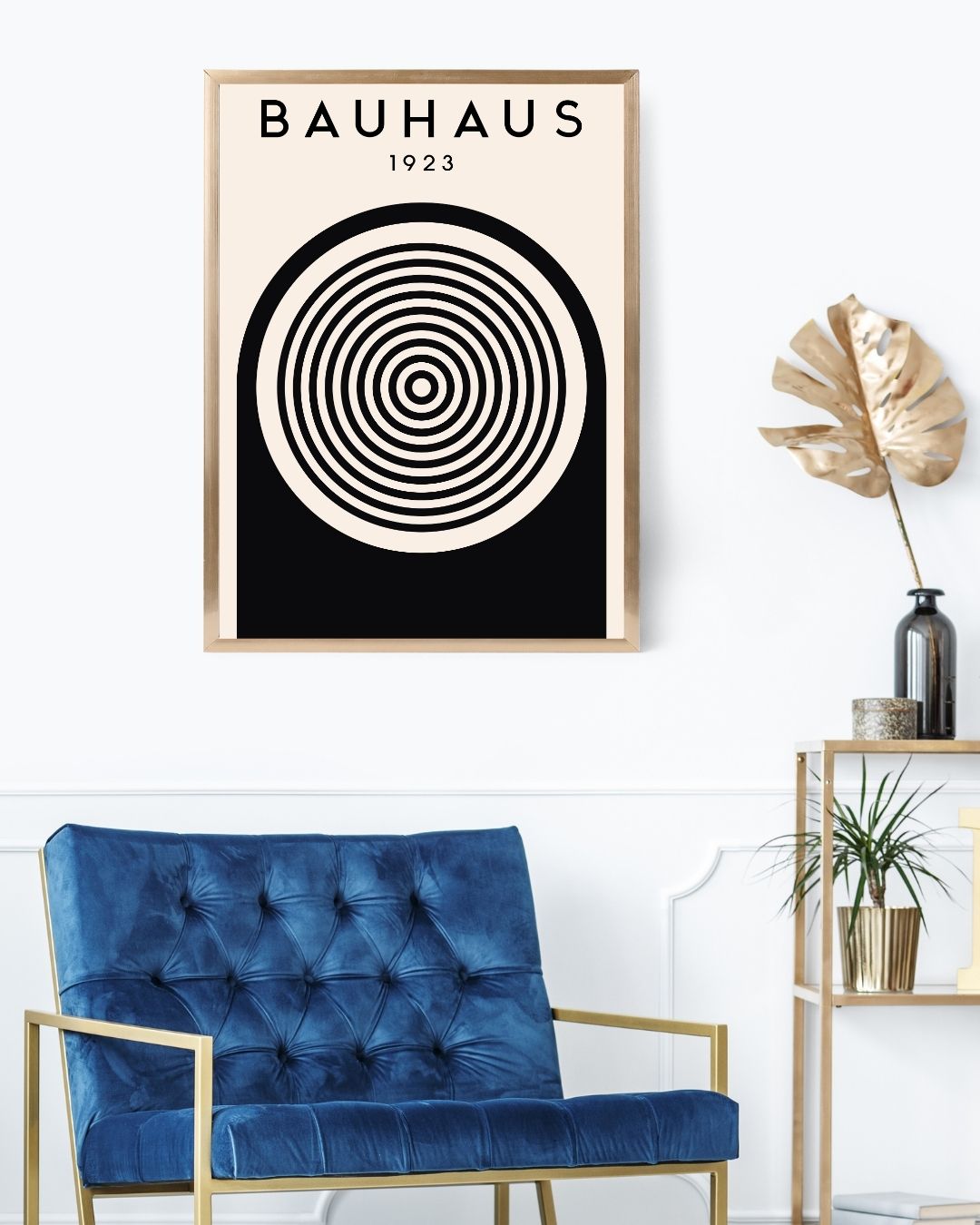 Bauhaus Plakat 48 – Koncentriske Cirkler 1923 i Sort og Creme