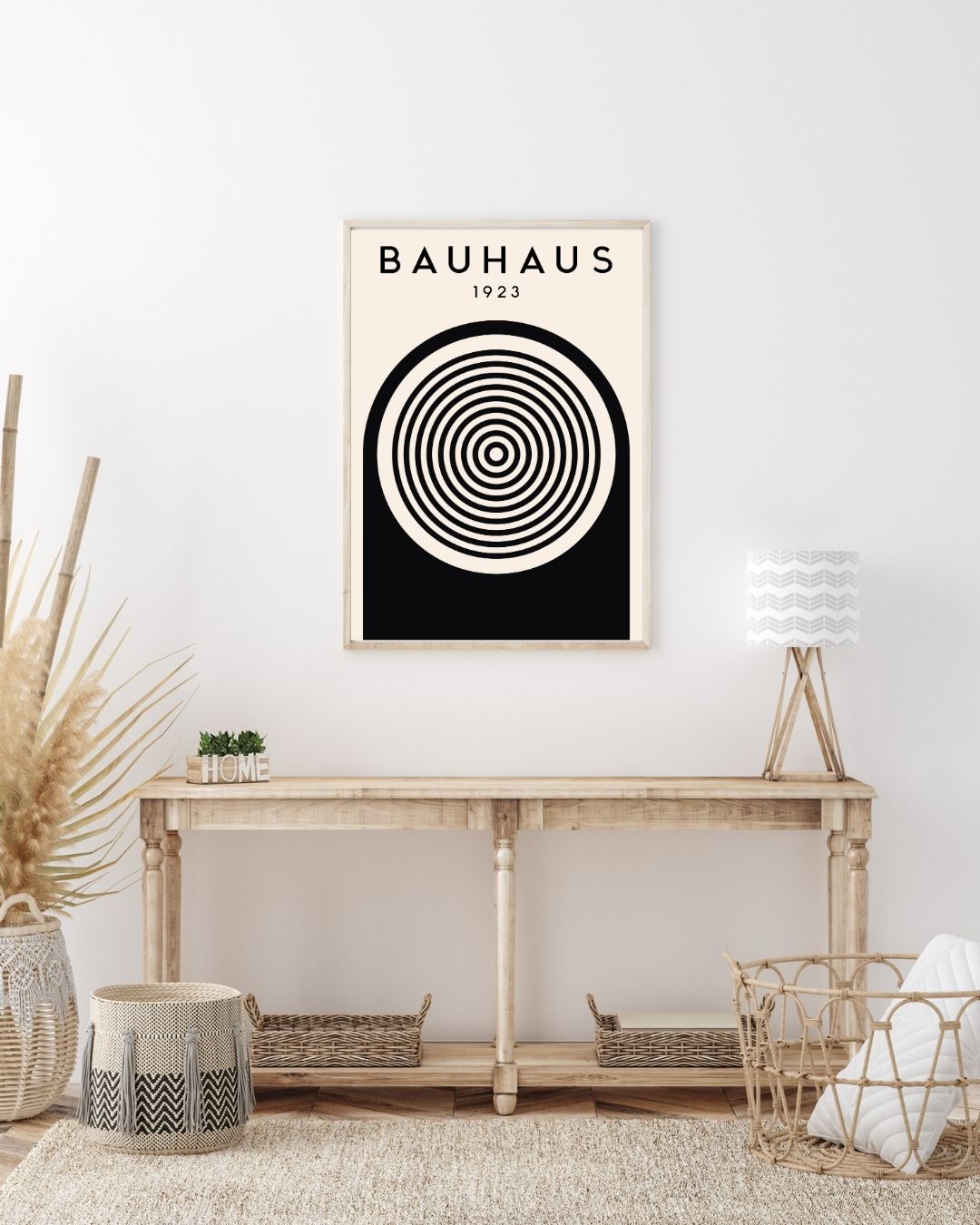 Bauhaus Plakat 48 – Koncentriske Cirkler 1923 i Sort og Creme