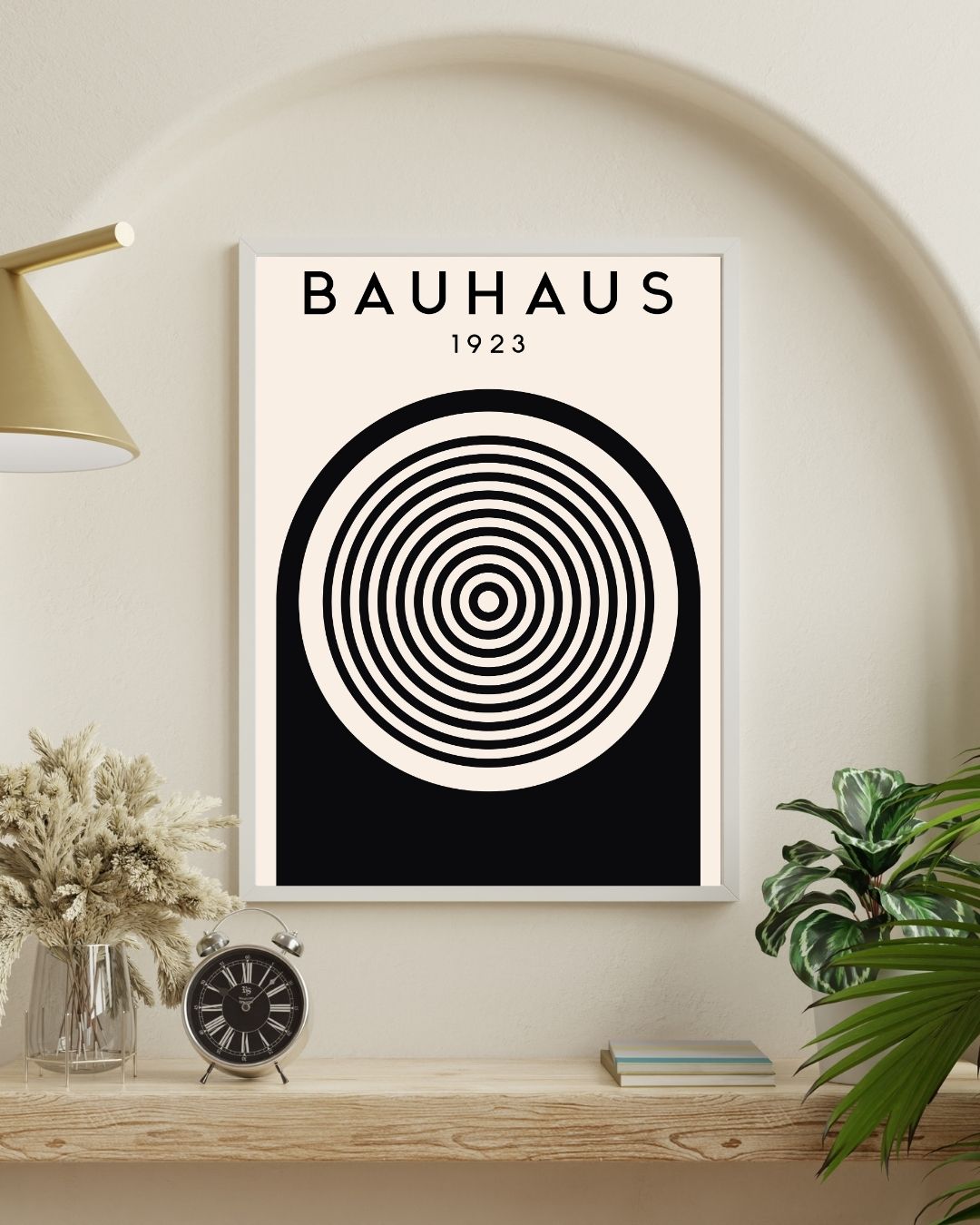 Bauhaus Plakat 48 – Koncentriske Cirkler 1923 i Sort og Creme