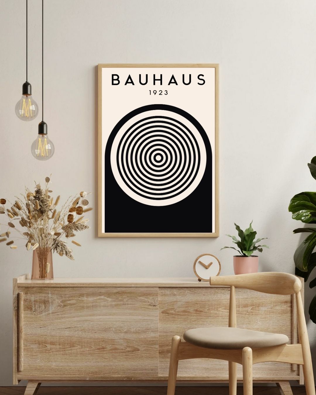 Bauhaus Plakat 48 – Koncentriske Cirkler 1923 i Sort og Creme