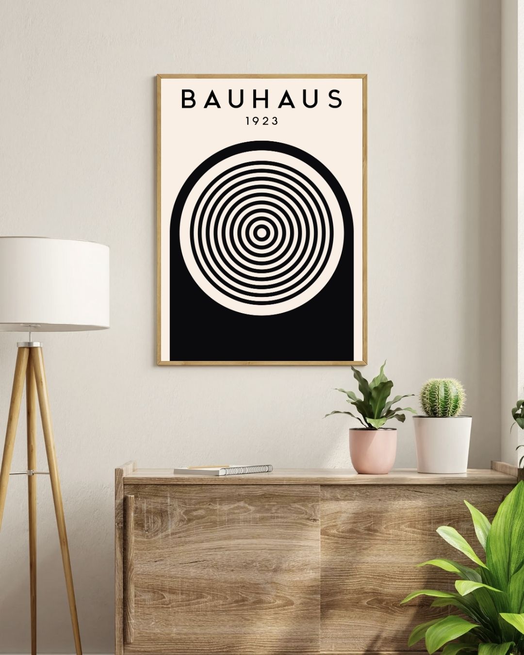 Bauhaus Plakat 48 – Koncentriske Cirkler 1923 i Sort og Creme