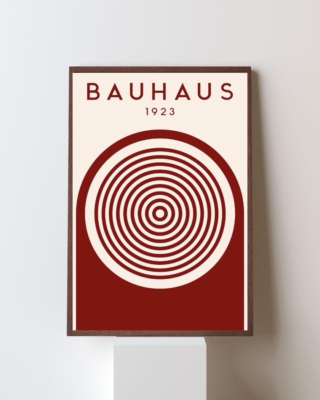 Bauhaus Plakat 49 – Koncentriske Cirkler 1923 i Rød og Creme