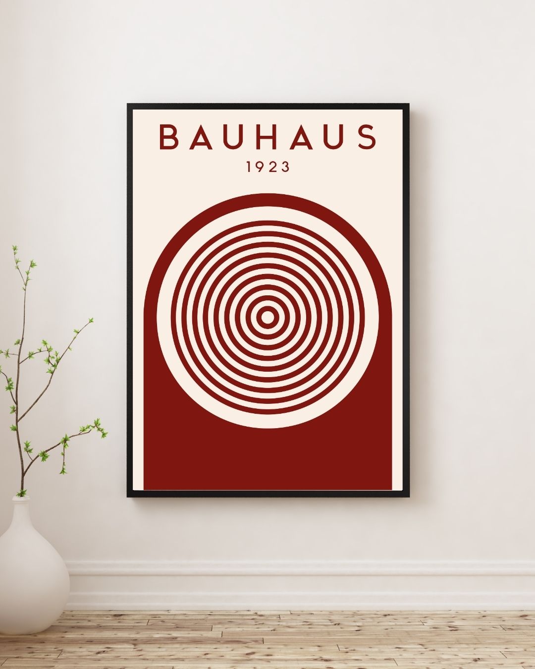 Bauhaus Plakat 49 – Koncentriske Cirkler 1923 i Rød og Creme