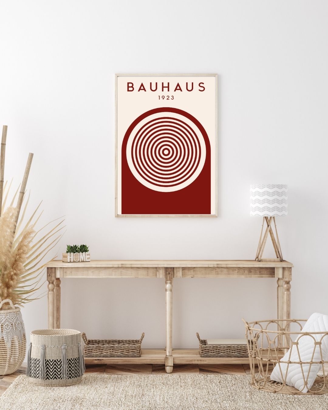 Bauhaus Plakat 49 – Koncentriske Cirkler 1923 i Rød og Creme