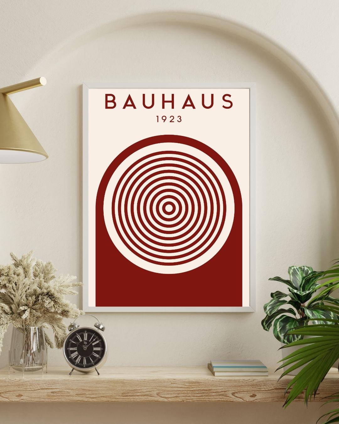 Bauhaus Plakat 49 – Koncentriske Cirkler 1923 i Rød og Creme