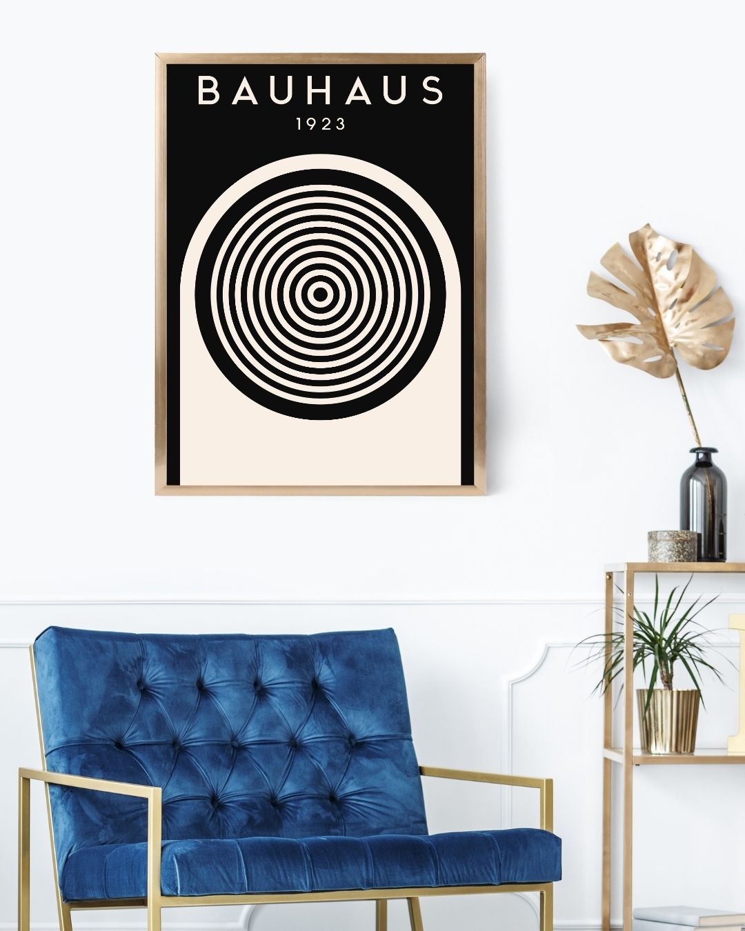 Bauhaus Plakat 50 – Koncentriske Cirkler 1923 i Sort og Creme