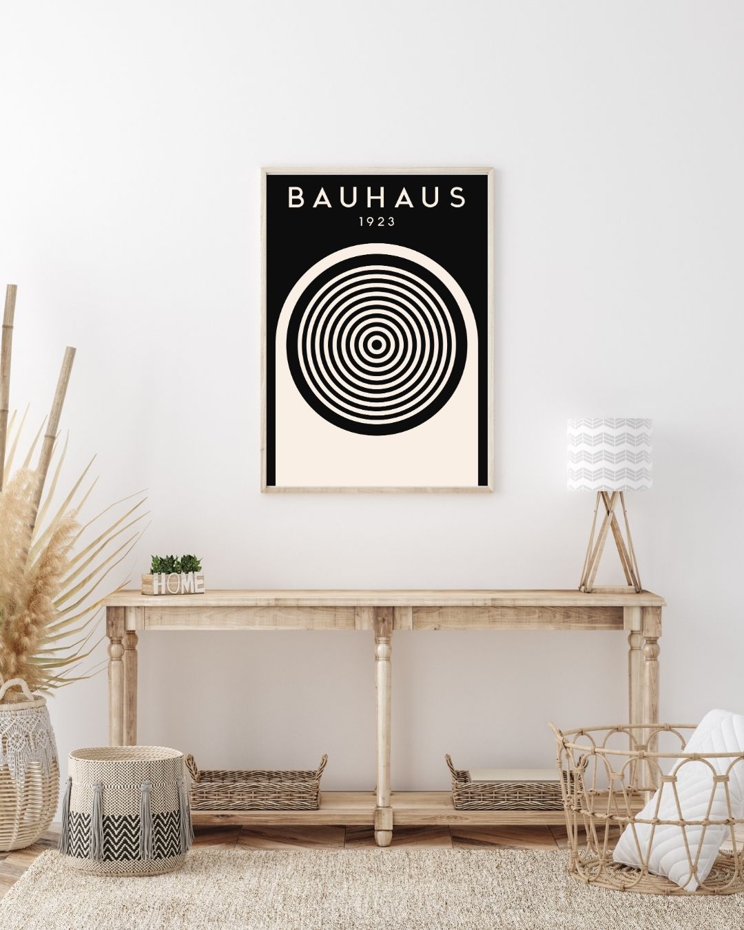Bauhaus Plakat 50 – Koncentriske Cirkler 1923 i Sort og Creme