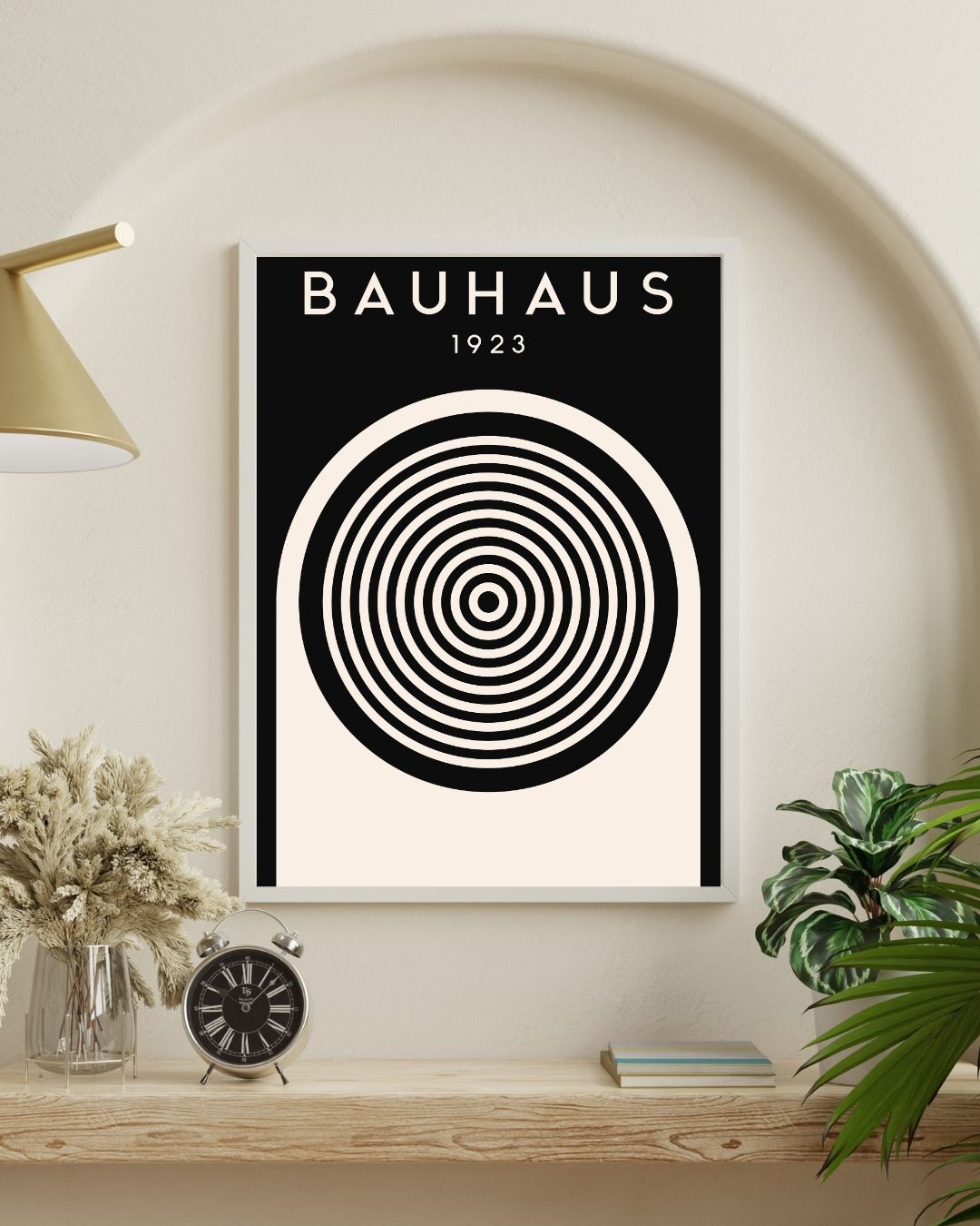 Bauhaus Plakat 50 – Koncentriske Cirkler 1923 i Sort og Creme