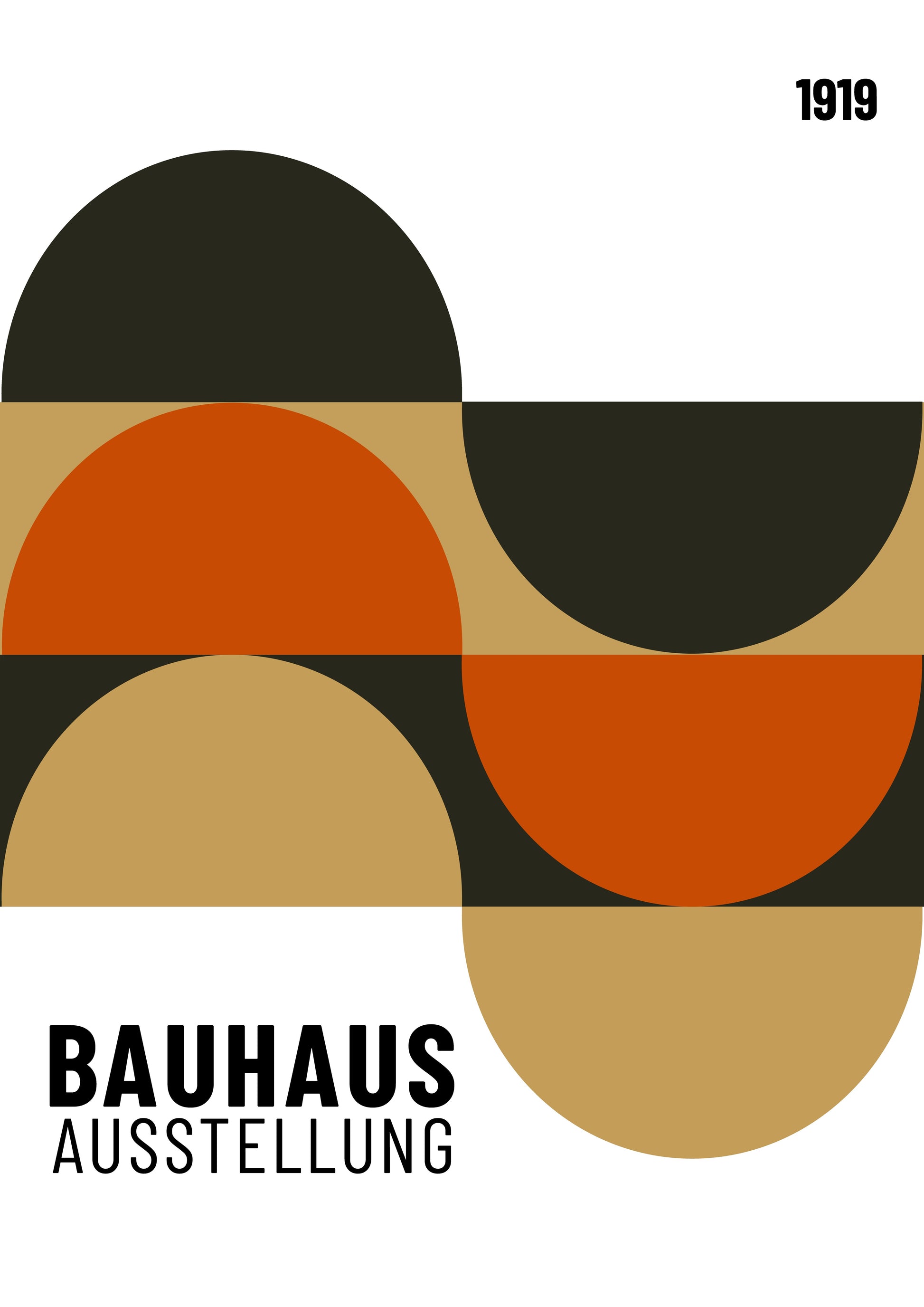 Bauhaus plakat med geometriske former og abstrakt balance i modernistisk Bauhaus-stil