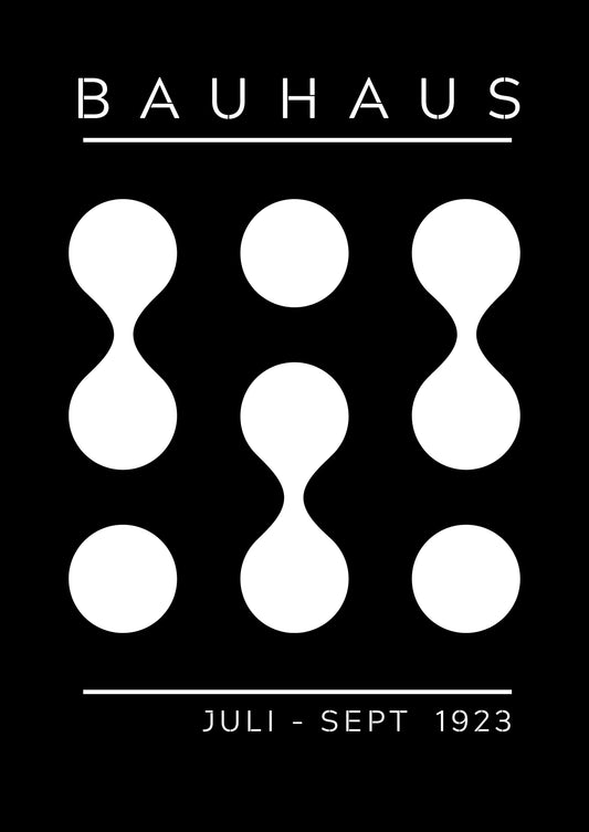 Bauhaus plakat med geometriske former og grafisk harmoni i modernistisk Bauhaus-stil