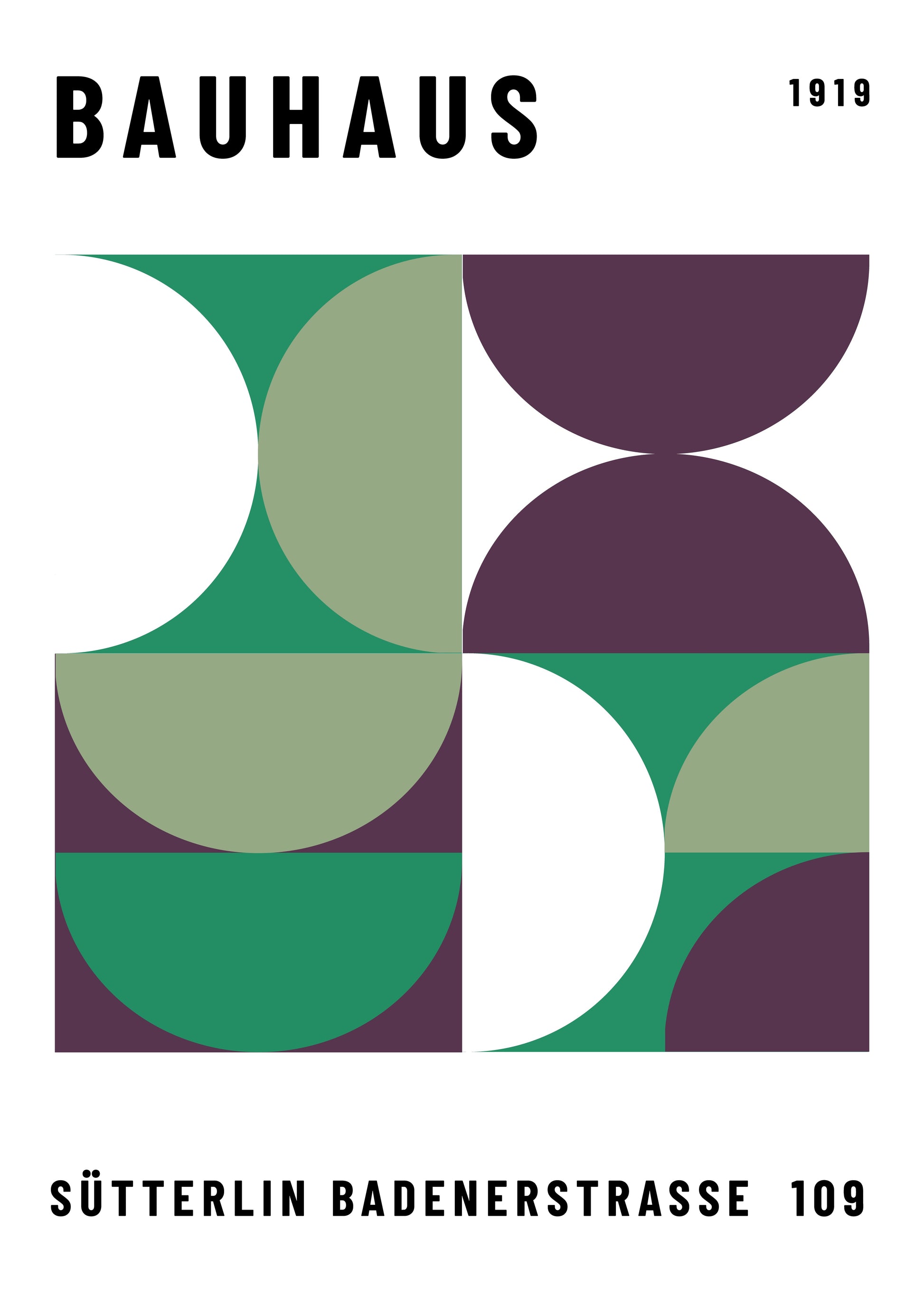 Bauhaus plakat med geometriske former og minimalistisk udtryk i modernistisk Bauhaus-stil