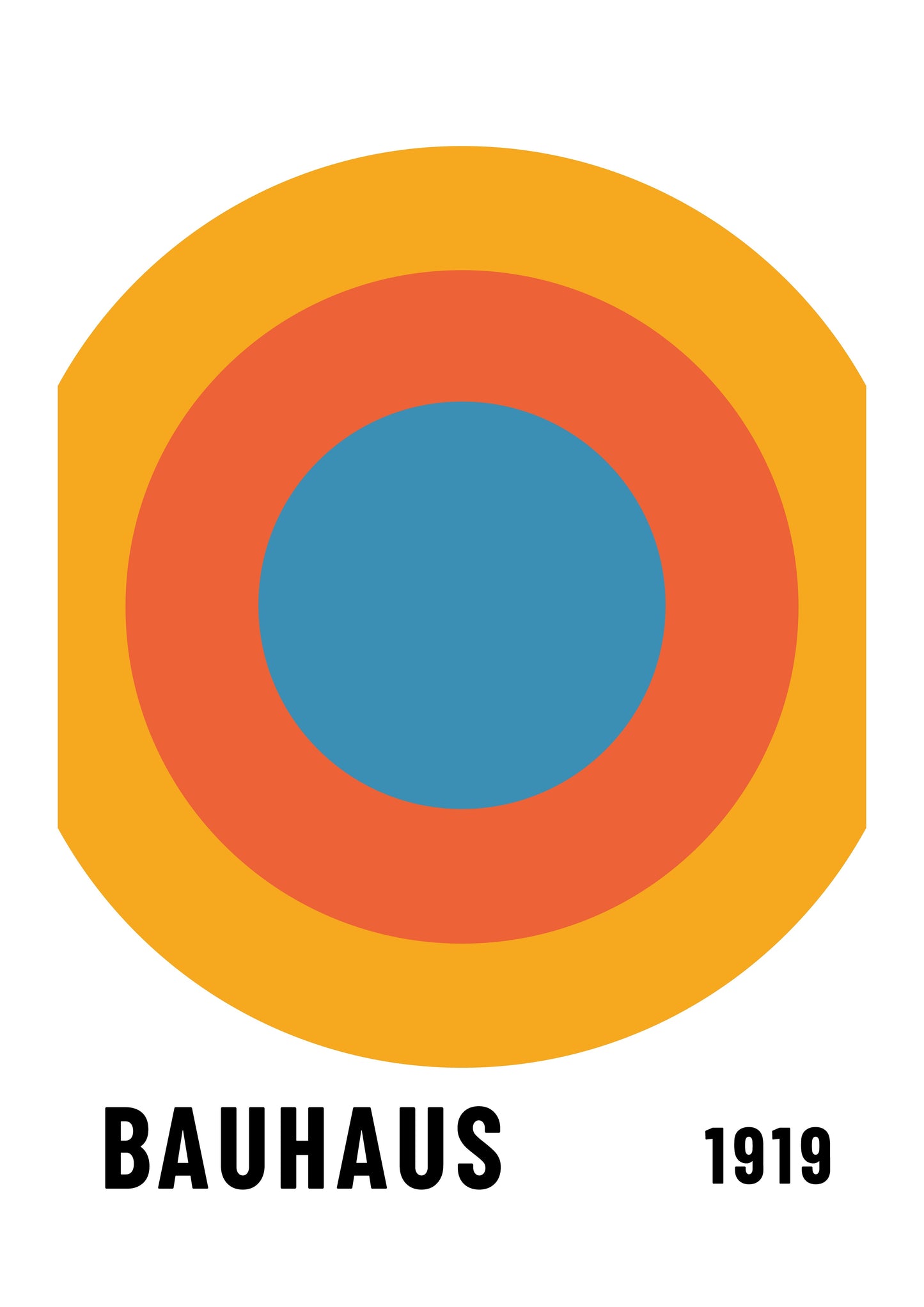 Bauhaus plakat med geometriske former og lineær komposition i modernistisk Bauhaus-stil