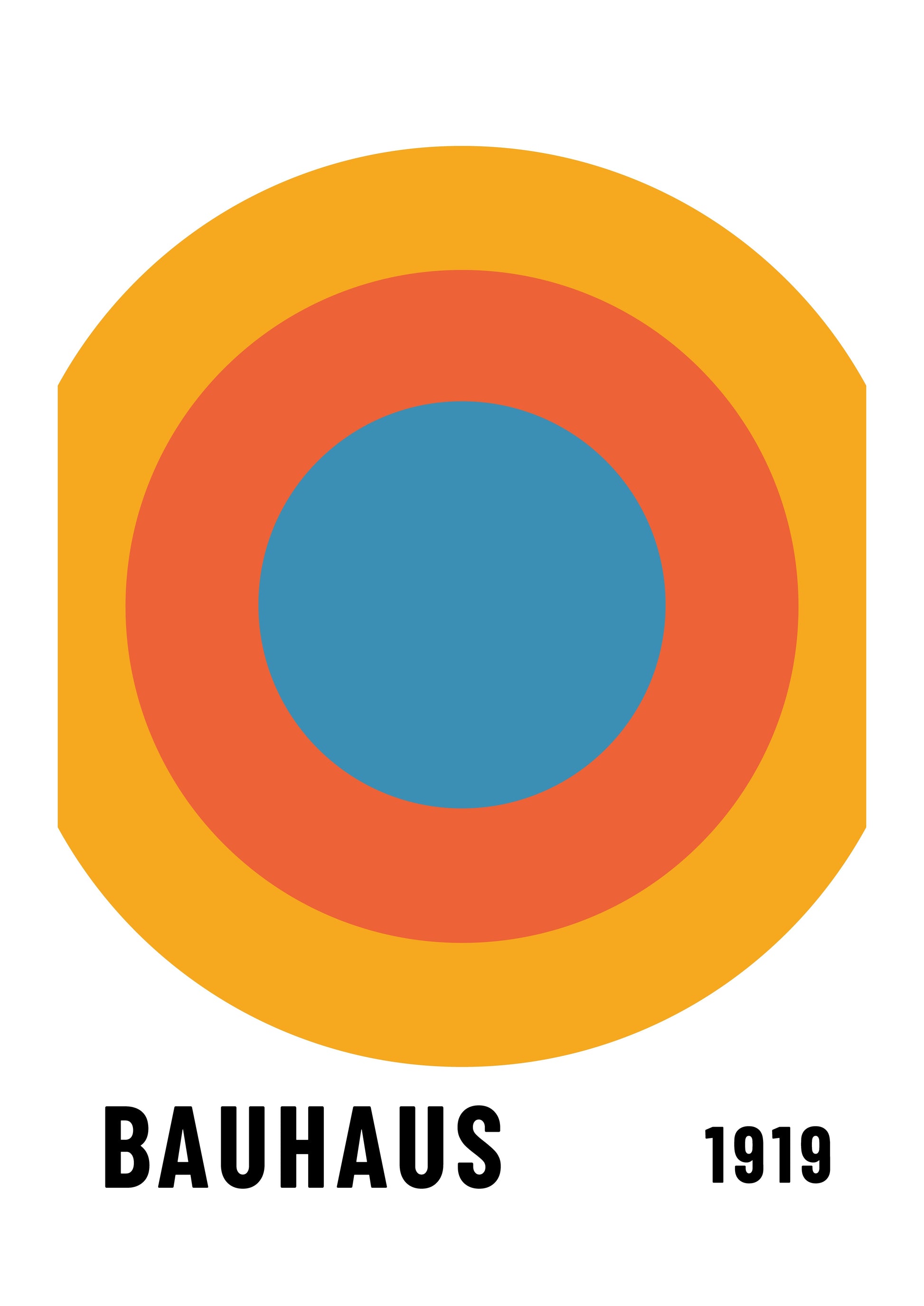 Bauhaus plakat med geometriske former og lineær komposition i modernistisk Bauhaus-stil